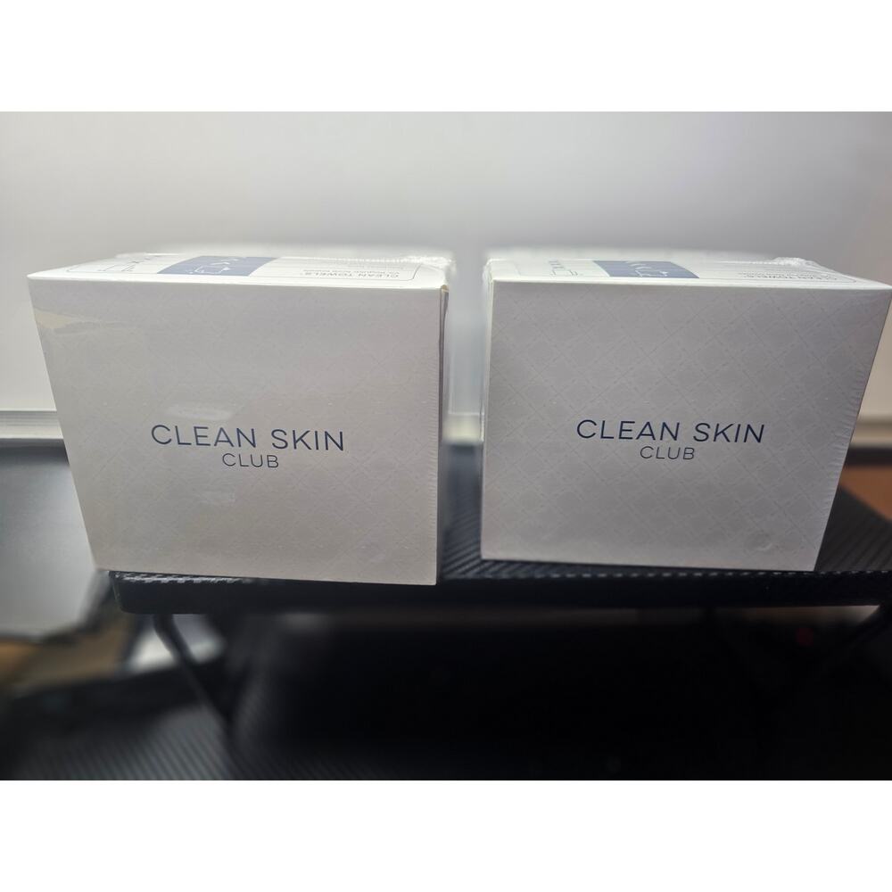 Clean Skin Club Clean Towels XL Dermatologist Approved Face 50 Ct  Lot x2